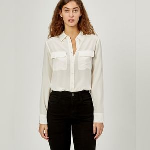 Equipment Pale Pink Silk Button Up